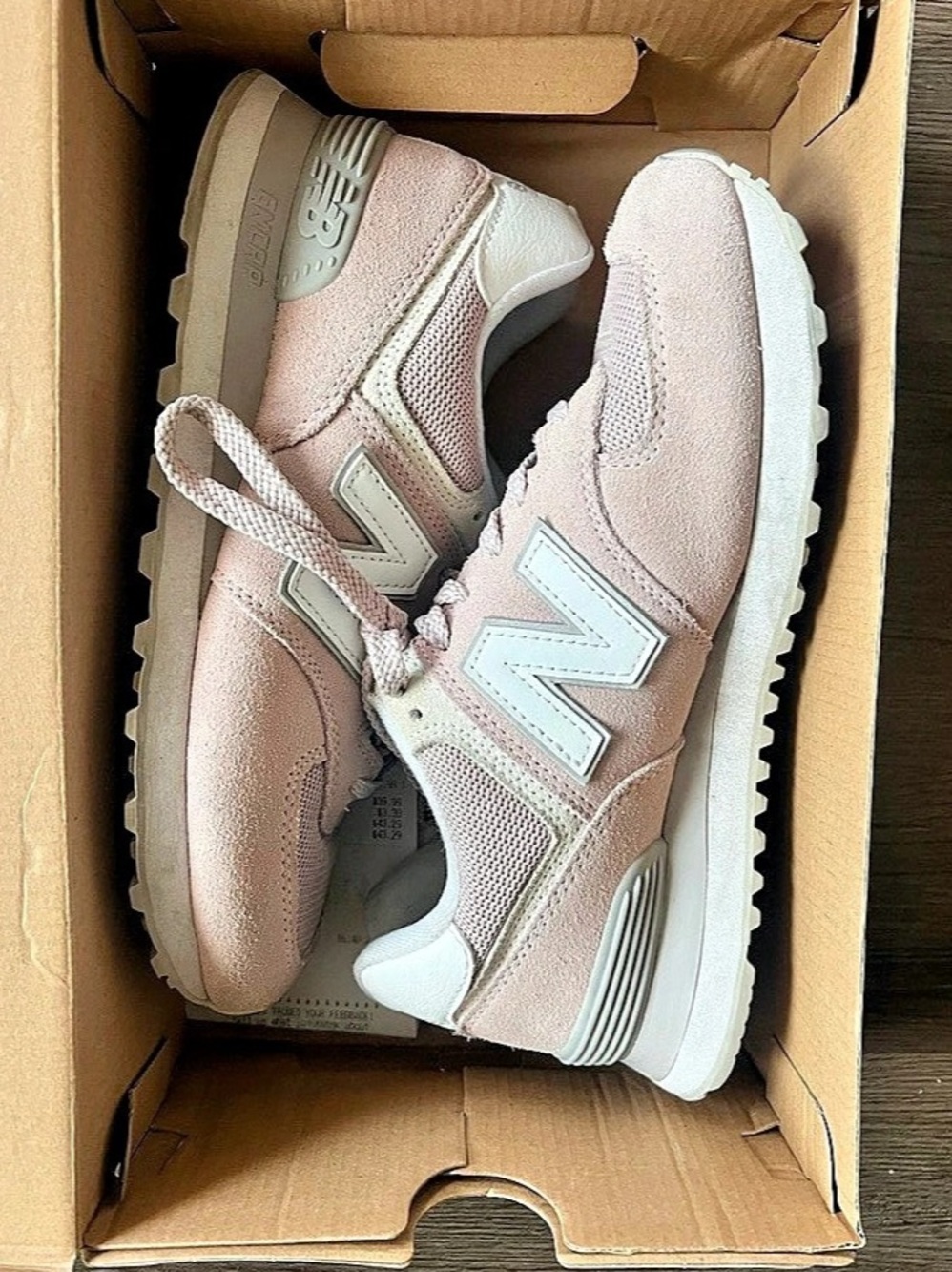 New Balance 574 Pink Haze Pink & White Sneakers